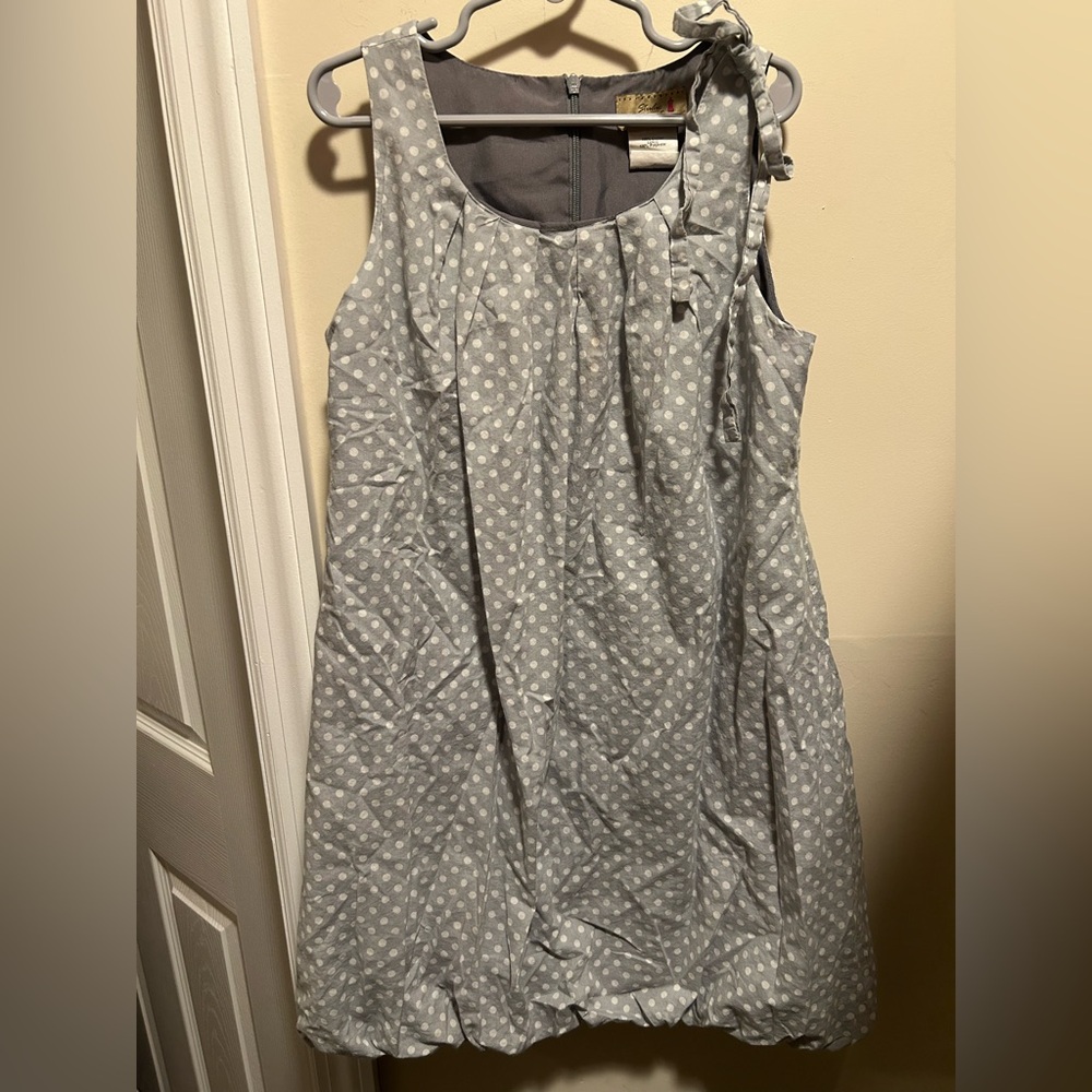 Studio Three Forty Two by Florence Eiseman Sz 8 Gray & White Polka Dot Dress